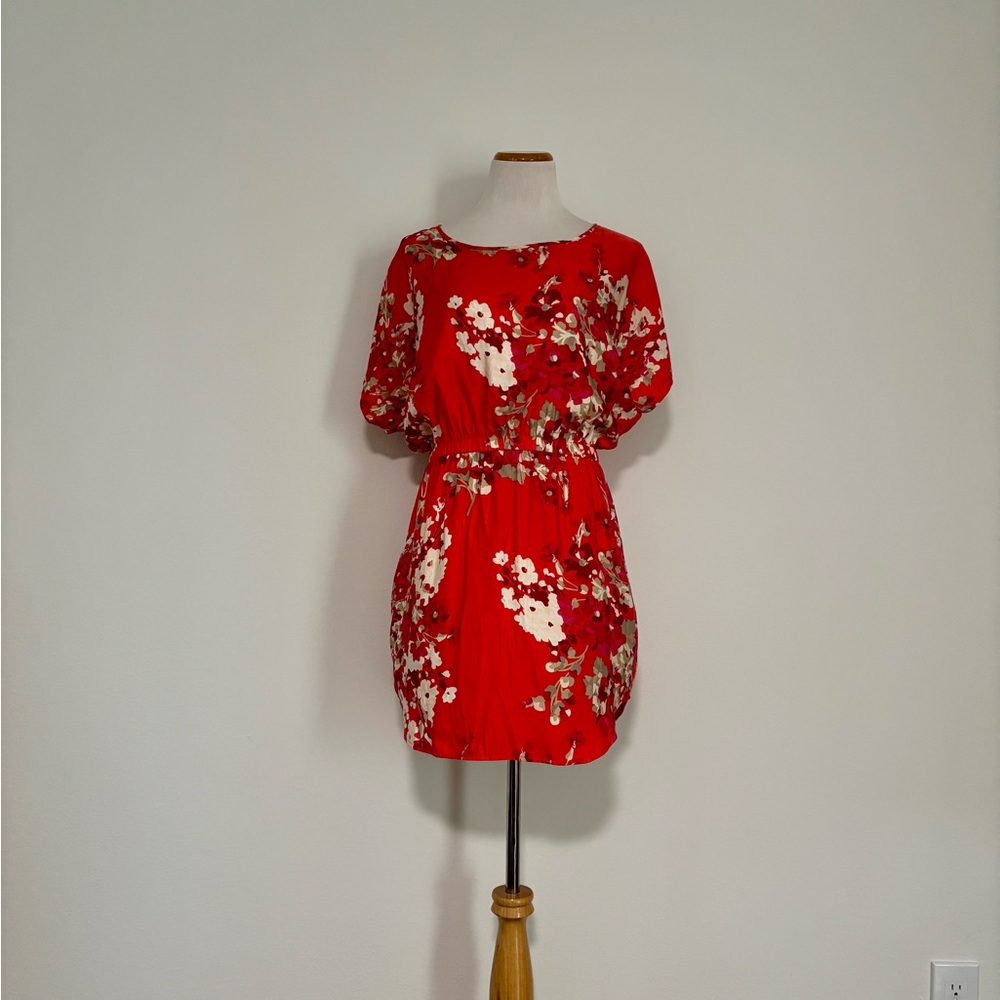 Floral Red Dress